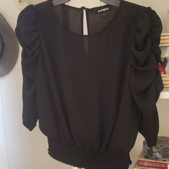Womens Black Blouse From Express NWT - Picture 1 of 5